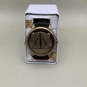 Harry Potter Deathly Hallows Spinner Wrist Watch Pull Button Accutime w Tin